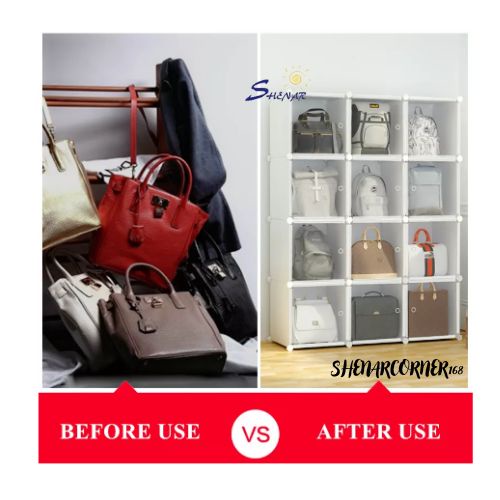 SHENAR LEMARI PLASTIK TAS BAJU CELANA SERBAGUNA / STORAGE CABINET HANDBAG / LEMARI PLASTIK 4 SUSUN / RAK BUKU BONEKA / LEMARI PLASTIK TAS BAG STORAGE - GISEL STELLA, SHENARCORNER168