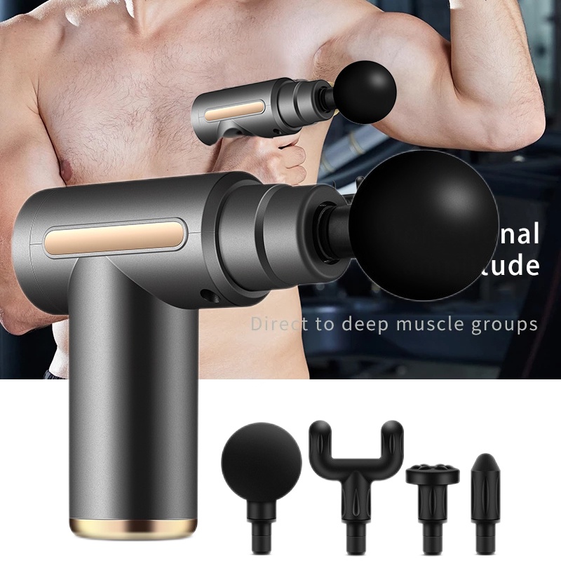 4 In 1 Alat Pijat Massage Gun Alat Pijat Elektrik Pijat Getar TISSUE MUSCLE MASSAGER