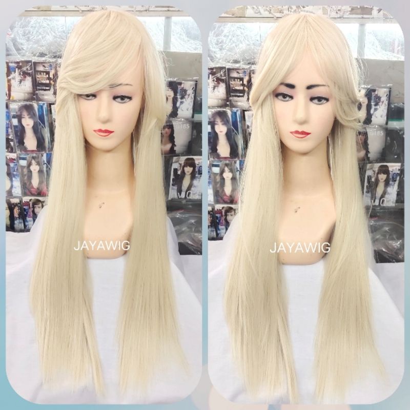 Wig Panjang Rambut Palsu Wanita Warna Blonde