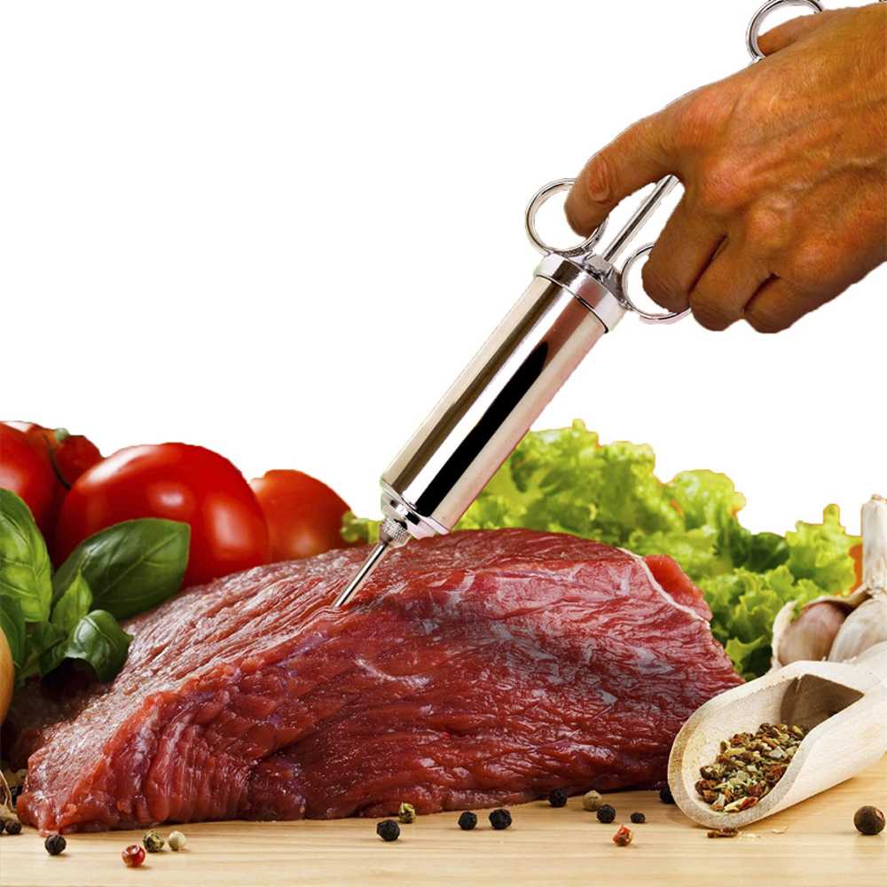 

Suntik Bumbu Daging Ayam Flavour Seasoning Injector Syringe 3 Needles 2 Brush 2OZ