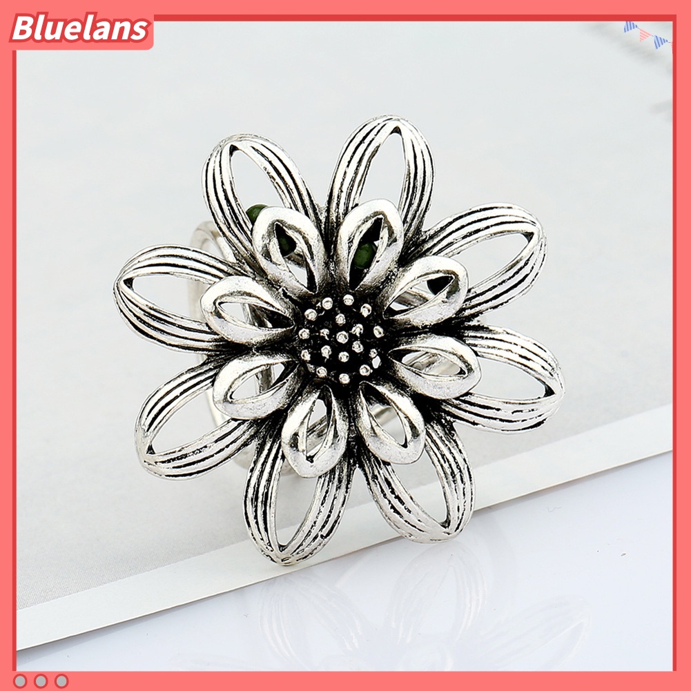 Bluelans Vintage Women Flower Shawl 3 Rings Buckle Scarf Clip Brooch Pin Jewelry Gift