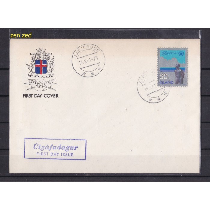 

A050 Perangko FDC SHP Islandia 1973 The Meteoroligical Organisa 1 Pcs