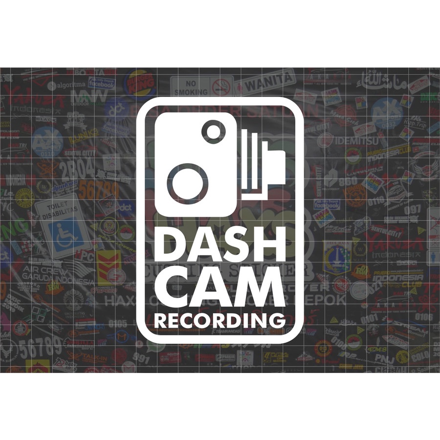 Cutting Sticker Kaca Mobil Dashcam Recording V3 8 cm x 12 cm