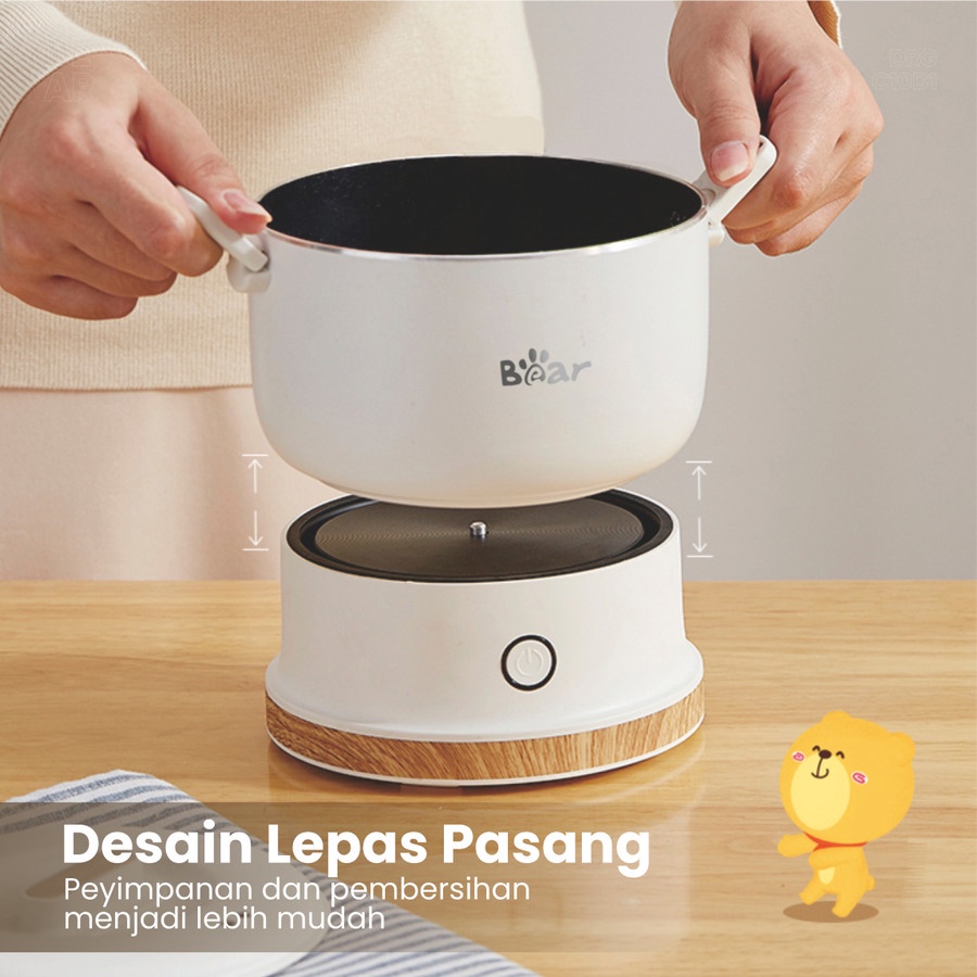 ELEK186 BEAR TRAVELING MULTI COOKER PANCI LISTRIK SERBAGUNA 1L DRGC10DT