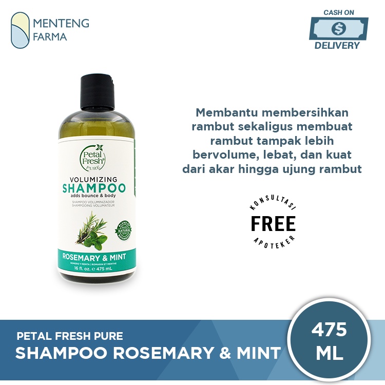 Petal Fresh Pure Shampoo Rosemary &amp; Mint 475 mL - Membuat Rambut Lebih Tebal dan Bervolume