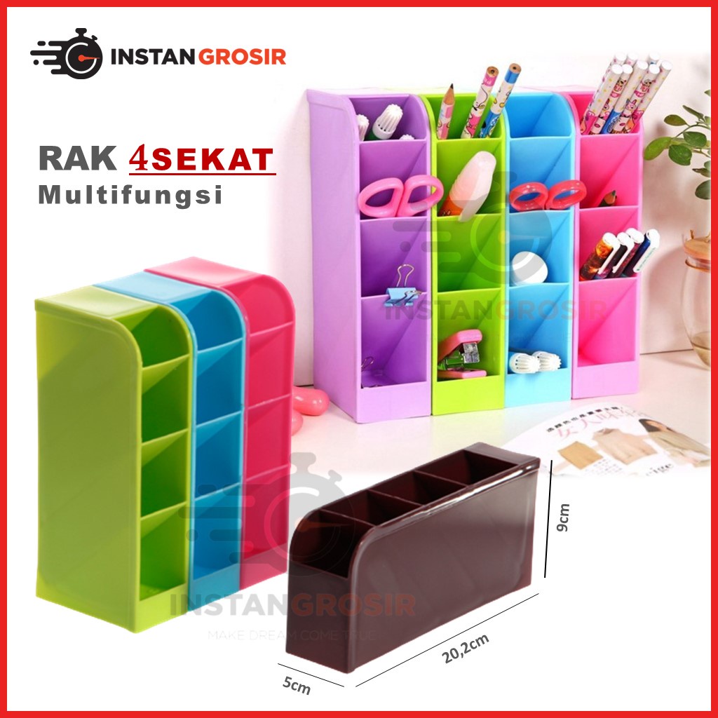 Jual Rak Mini 4 Sekat Kotak Organizer Serbaguna Tempat Penyimpanan