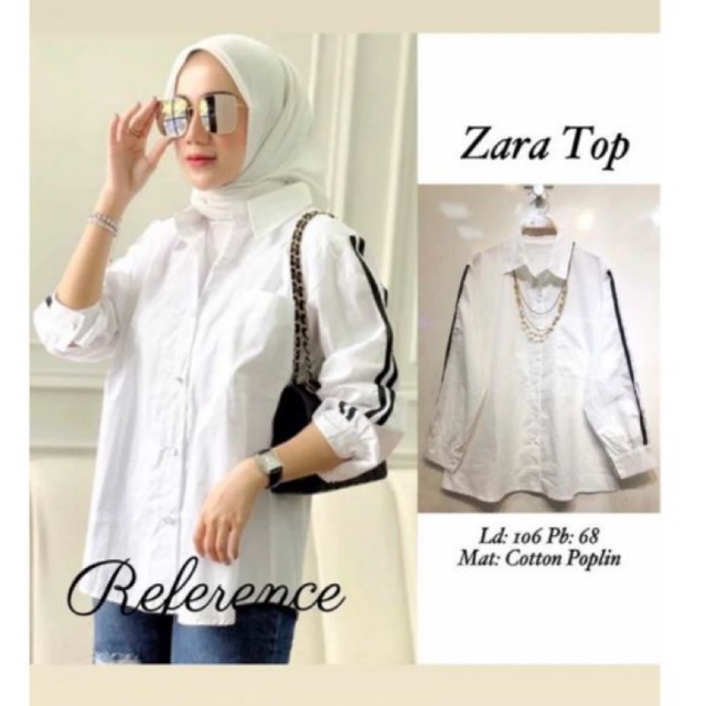 Zara top, atasan zara, blouse putih, atasan putih, kemeja putih, atasan murah, kemeja busui friendly