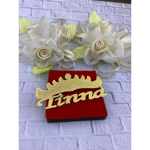 Bros Siger nama Bros custom nama Bros siger lampung titanium lapis emas anti karat