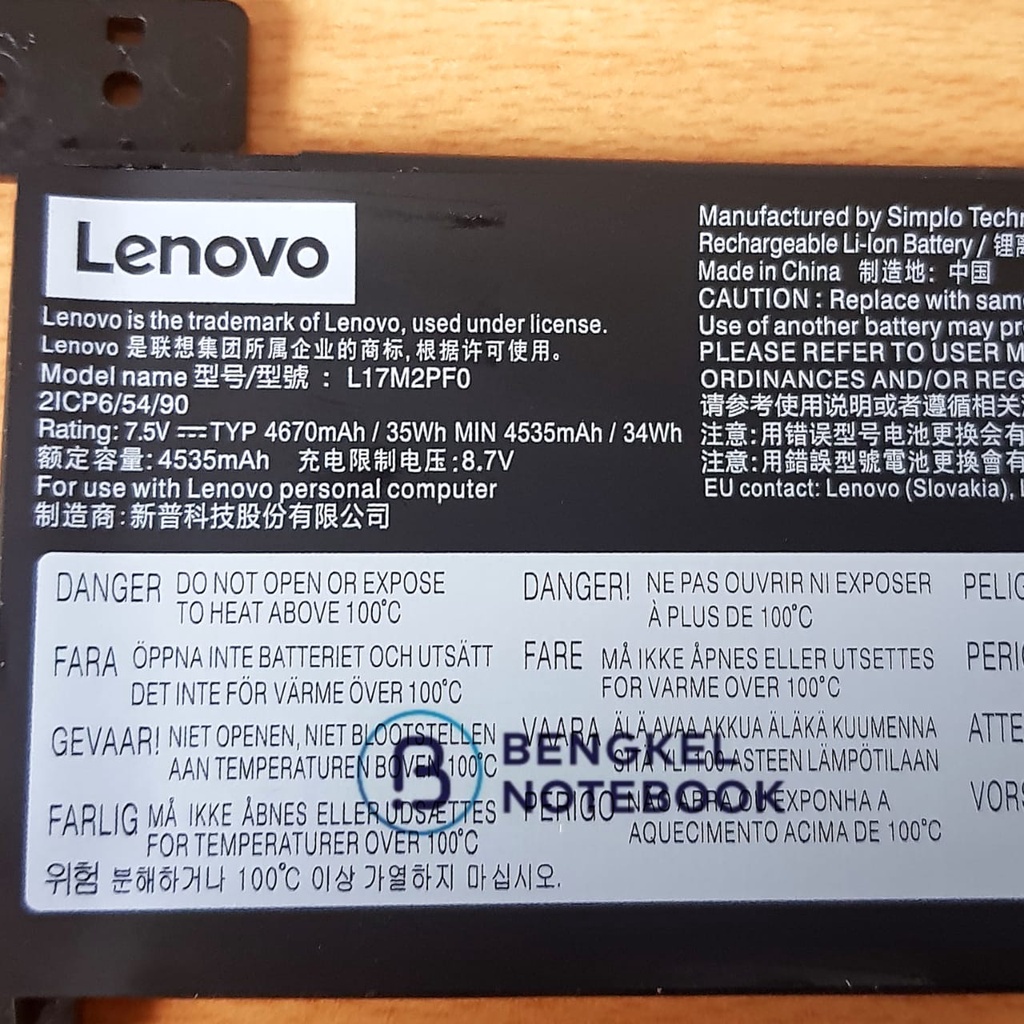 Baterai Lenovo Ideapad 330 330G 330-15ICN 15ARR  L17M2PF0 L17L2PF0 L17M2PF1 L17L2PF1