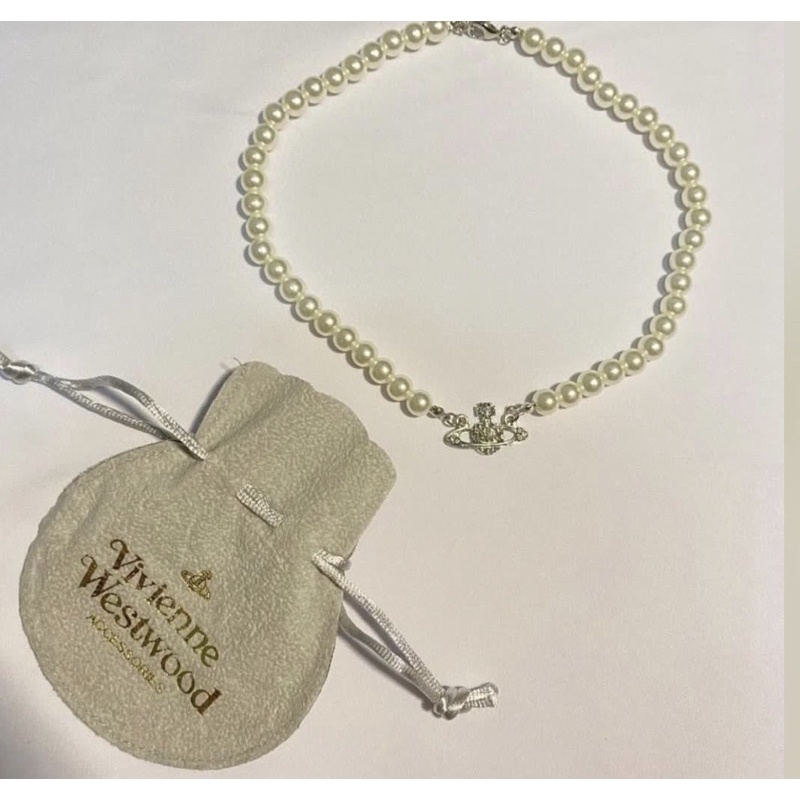 Vivienne Westwood Pearl Necklace Silver