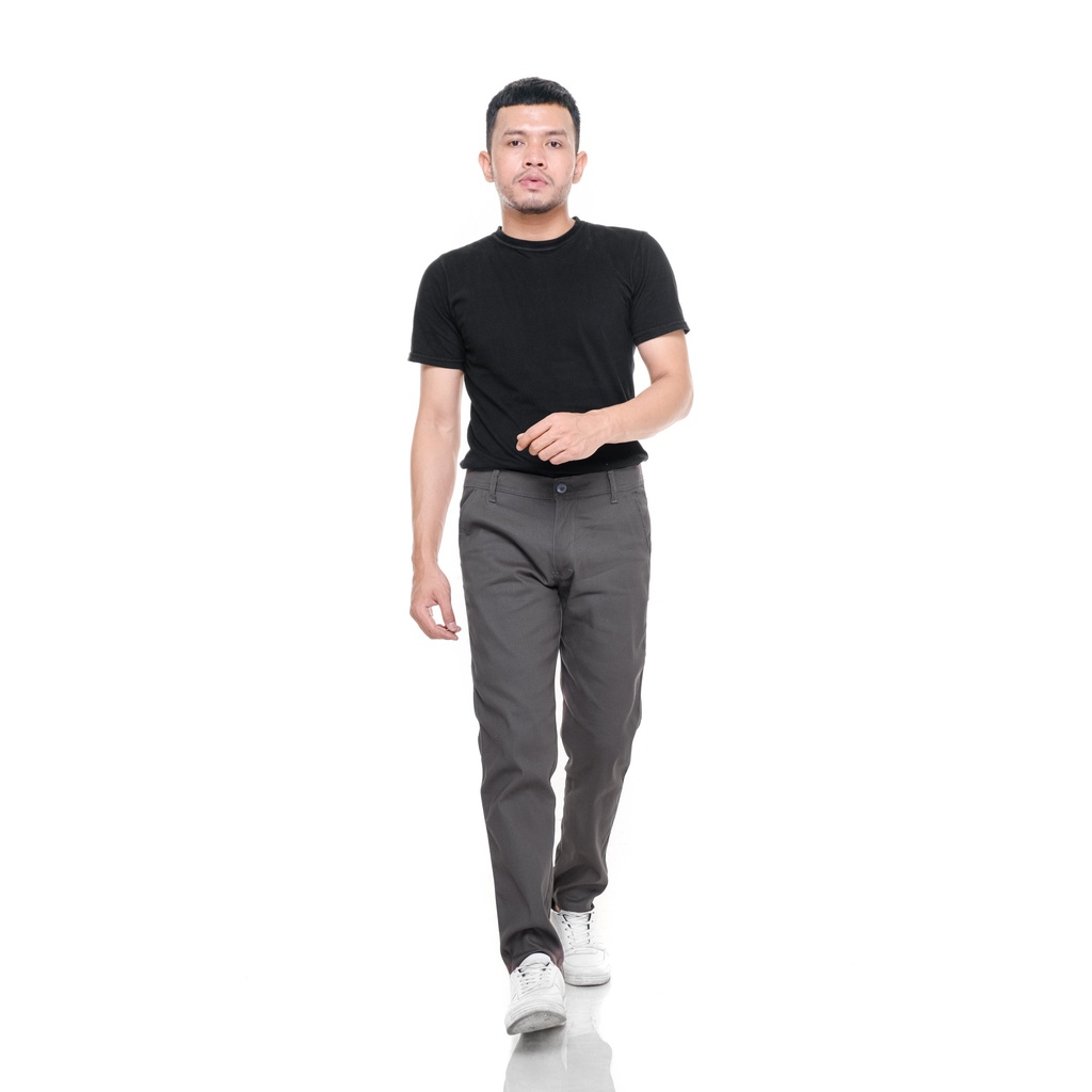 Dottore Grey | Celana Panjang Chino Abu Pria Cowok Basic Chino Pants | FORIND x Giant Flames