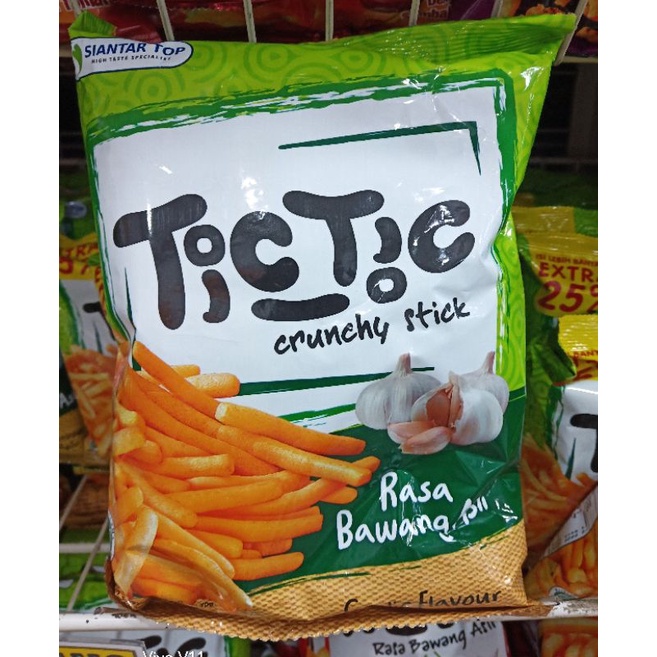 

Tic Tic crunchy stick rasa bawang asli 70gr snack tictic kerupuk ciki jadul