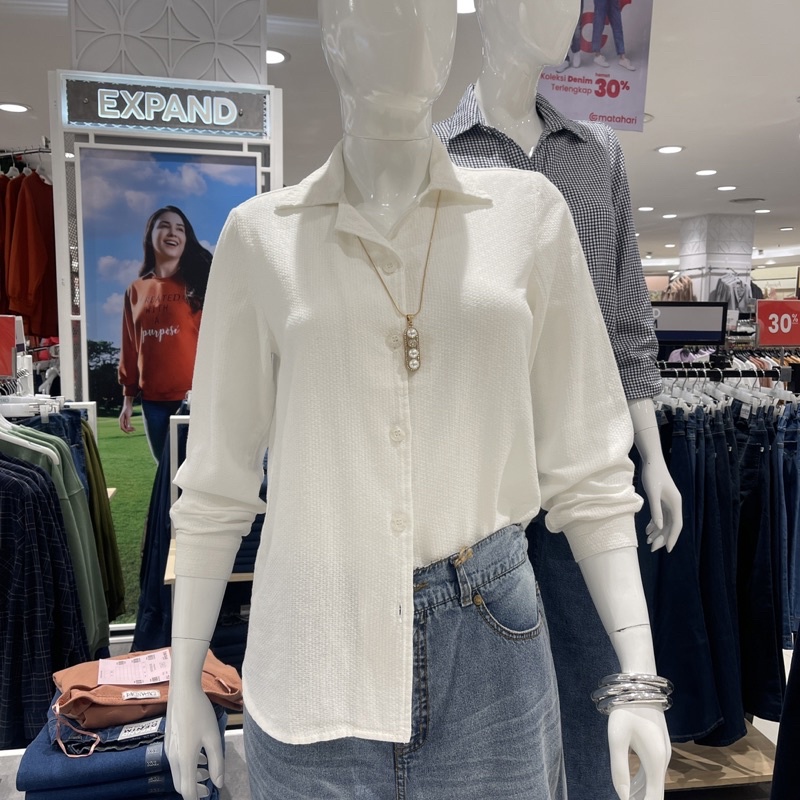 Kemeja putih polos wanita EXPAND (S-XXL)