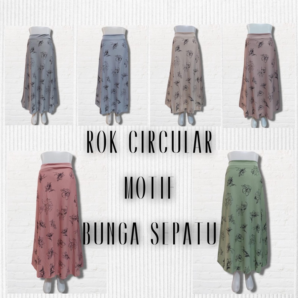 Rok Circular  / Rok  motif Bunga Sepatu