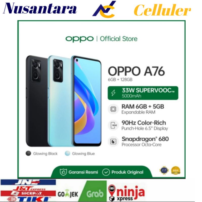 HP OPPO A76 4G RAM 6 GB ROM 128 GB [Oppo A76 4g 6/128 GB] garansi resmi