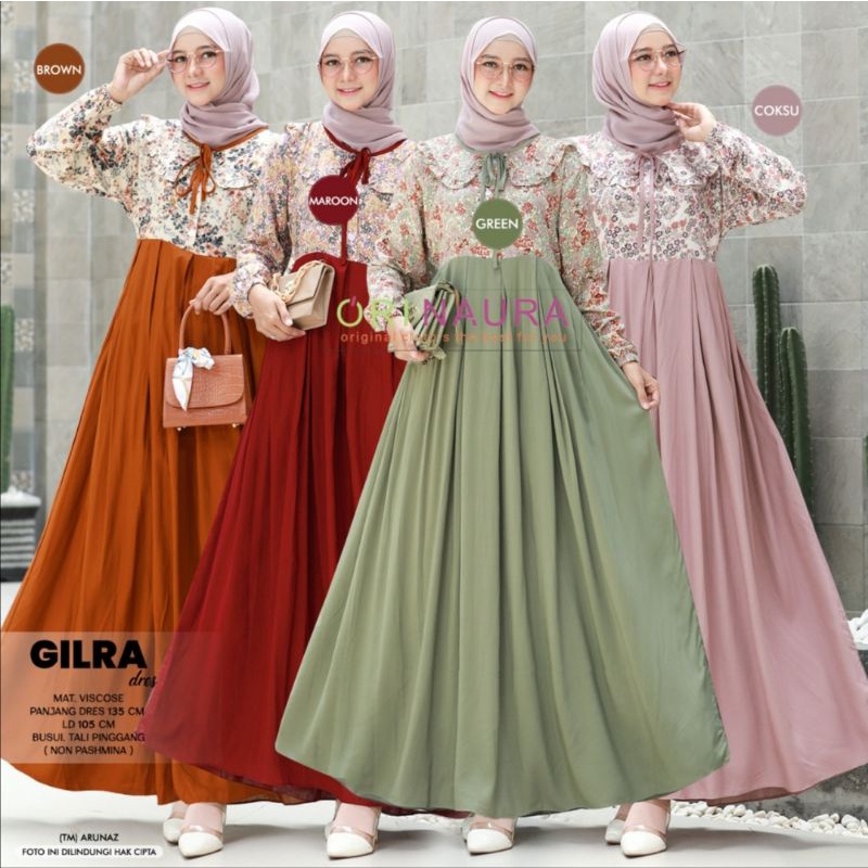 Gamis Dress Rayon Syari Wanita Muslim Busui Friendly Lengan Panjang Terbaru Bahan Premium Halus Adem