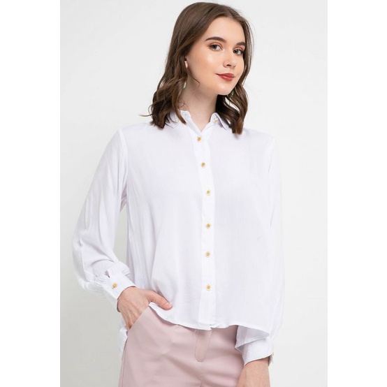 KC695 KEMEJA BLOUSE LOIS ORIGINAL WANITA PUTIH