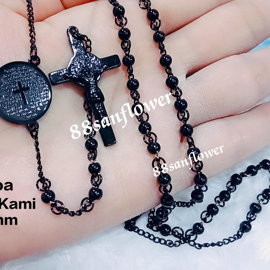 ROSARIO TITANIUM BLACK Kalung Rosario Titanium Hitam