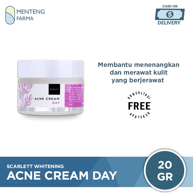 Scarlett Acne Cream Day 20 Gr - Krim Pagi Untuk Kulit Berjerawat