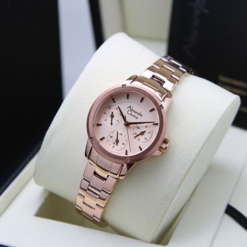 JAM TANGAN WANITA ALEXANDER CHRISTIE AC 2A16 ROSEGOLD AC 2A16 ORIGINAL