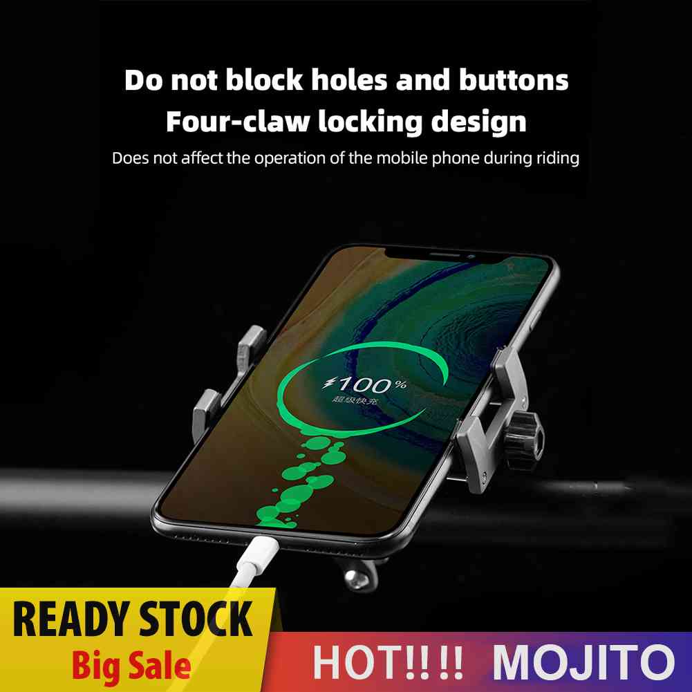 Mount Holder Hp Bahan Aluminum Untuk Stang Sepeda MTB / Skuter Elektrik