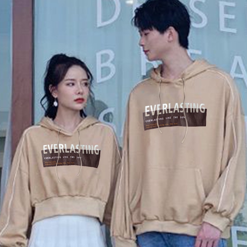 Hoodie Couple Everlasting - Cwo Oversize &amp; Cwe Crop - Korean Style Hodie Terbaru - Bahan Fleece