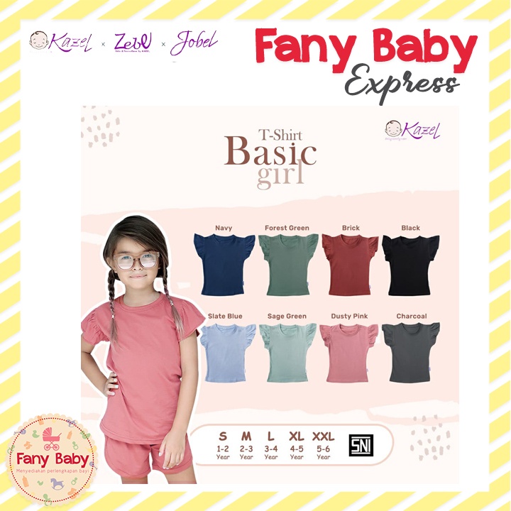 KAZEL T-SHIRT BASIC GIRL / BAJU BAYI ANAK 0-6 TAHUN [ SNI ]