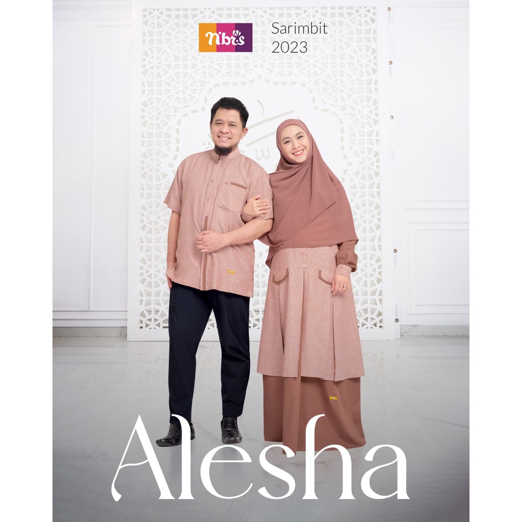 Nibras Couple Alesha Teracotta Baju Couple Pasangan Terbaru 2023 Gamis Pasangan Suami Istri