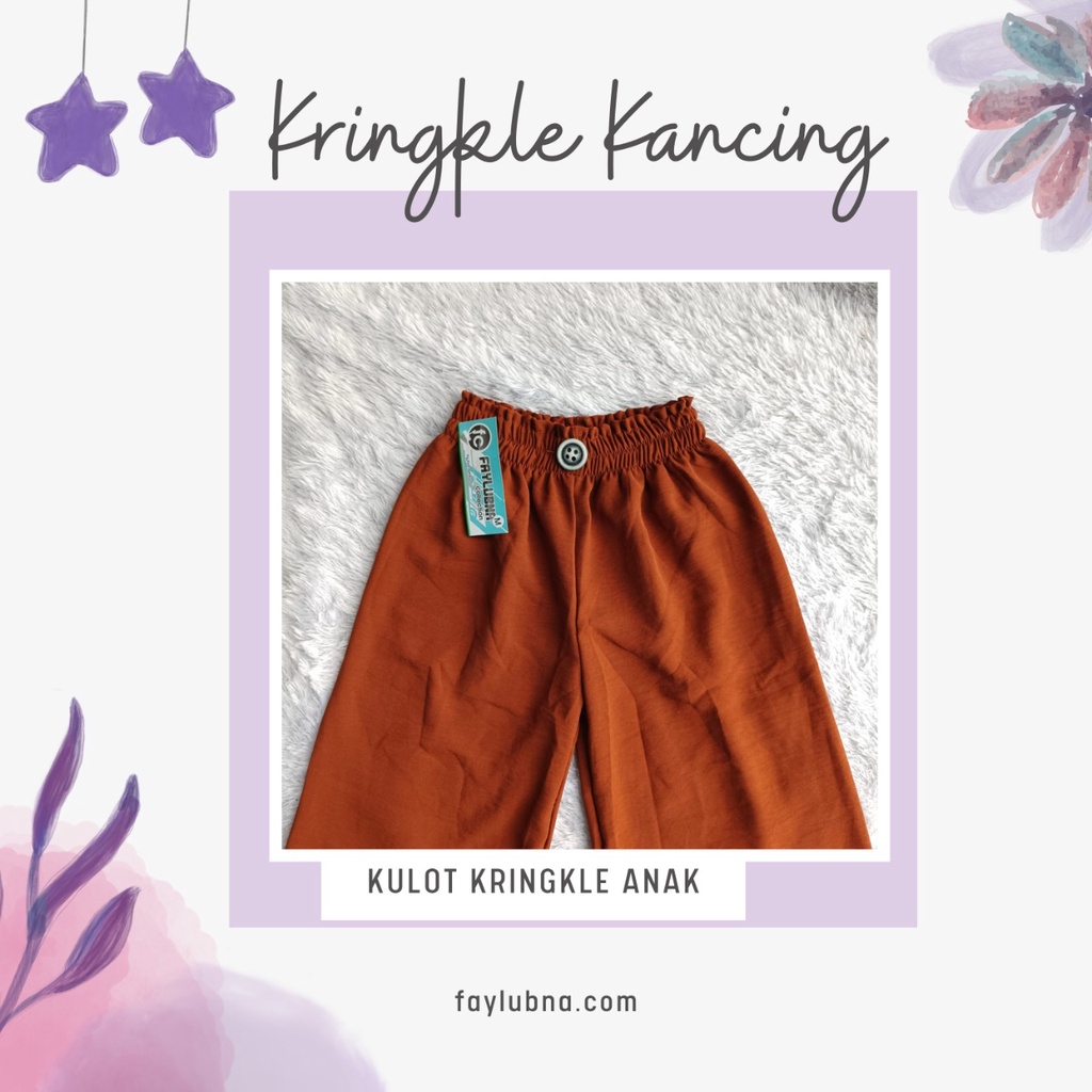 KULOT KRINGKLE KANCING ANAK 4-9 TAHUN / CELANA KULOT ANAK PEREMPUAN / KULOT ANAK KRINGKLE / KULOT ANAK TERBARU