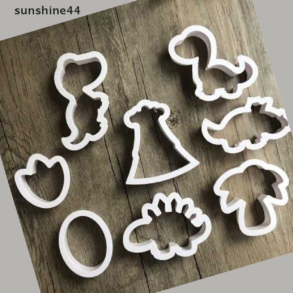 Sunshine 8Pcs / Set Cetakan Cutter Bentuk Dinosaurus Untuk Dekorasi Kue / Biskuit