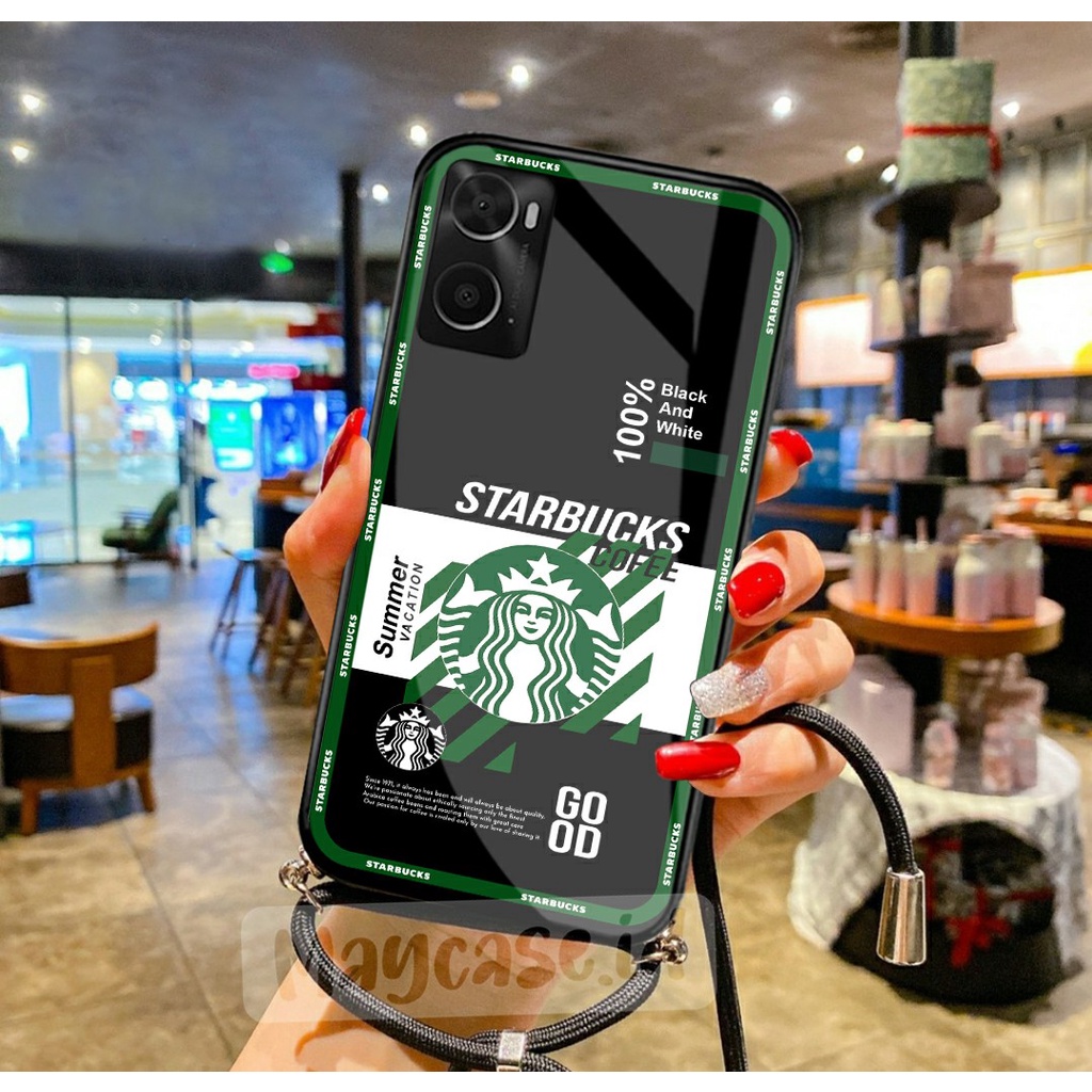 (CTS18) Softcase Kaca Motif + Tali Lanyard Oppo A96 A76 A36 - Soft Case HP Oppo A96 - Softcase GRATI