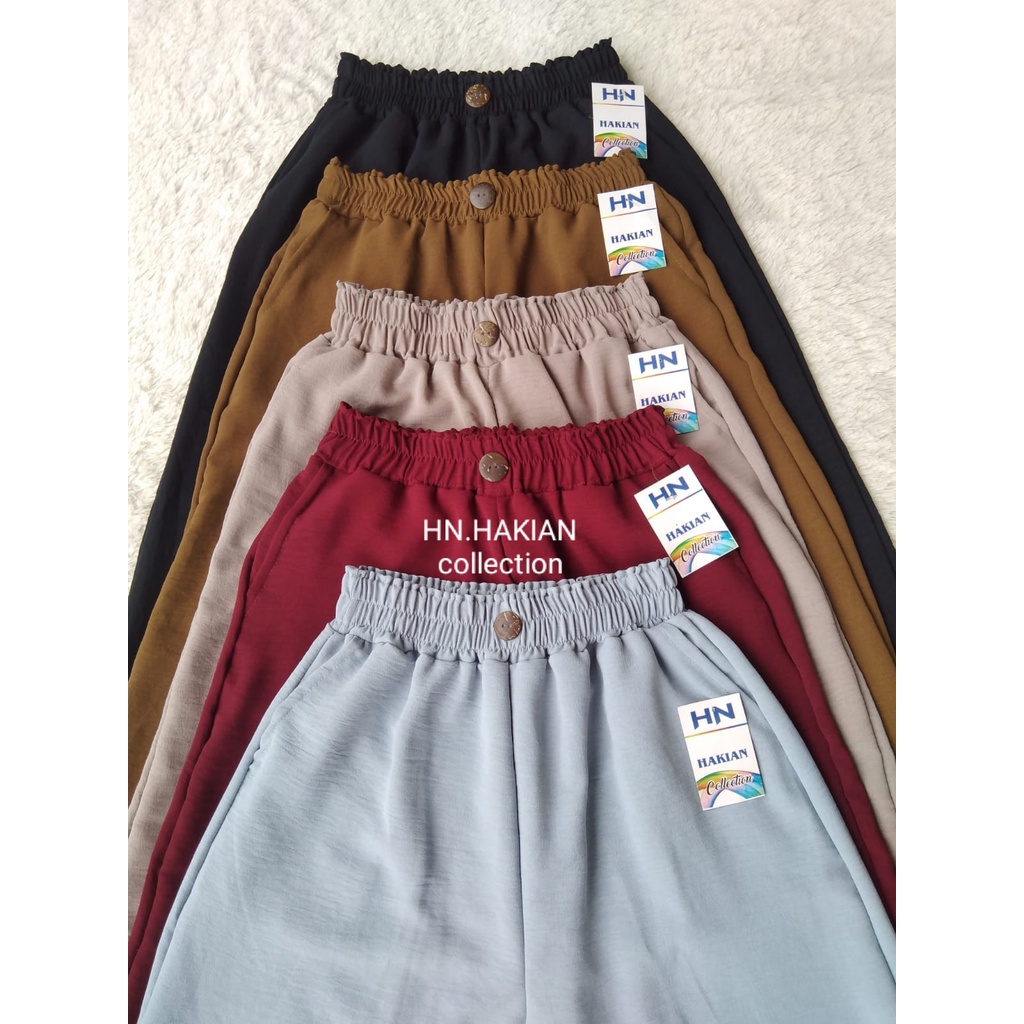 CELANA KULOT CRINKLE AIRFLOW RUBY PREMIUM CELANA KULOT HIGHWAIST VARIASI KANCING DEPAN