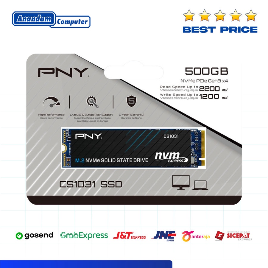 PNY CS1031 SSD 2TB PCIE Gen 3x4 M.2 NVME 2280 2 TB