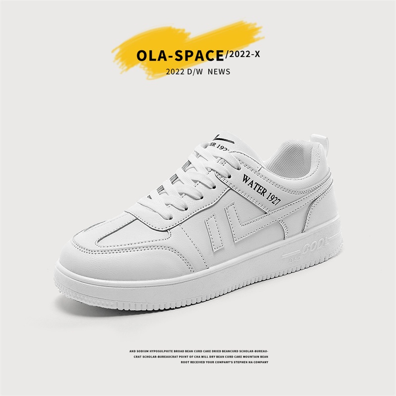 Highland Sepatu Sneakers Pria Sepatu Cowok White Running Shoes Kuliah Kerja Outdoor KSR108