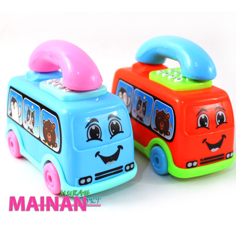 MAINANKEI MAINAN ANAK MURAH MAINAN BUS PHONE MUSIC YD6 MAINAN ANAK BUS TELEPHONE DENGAN MUSIK