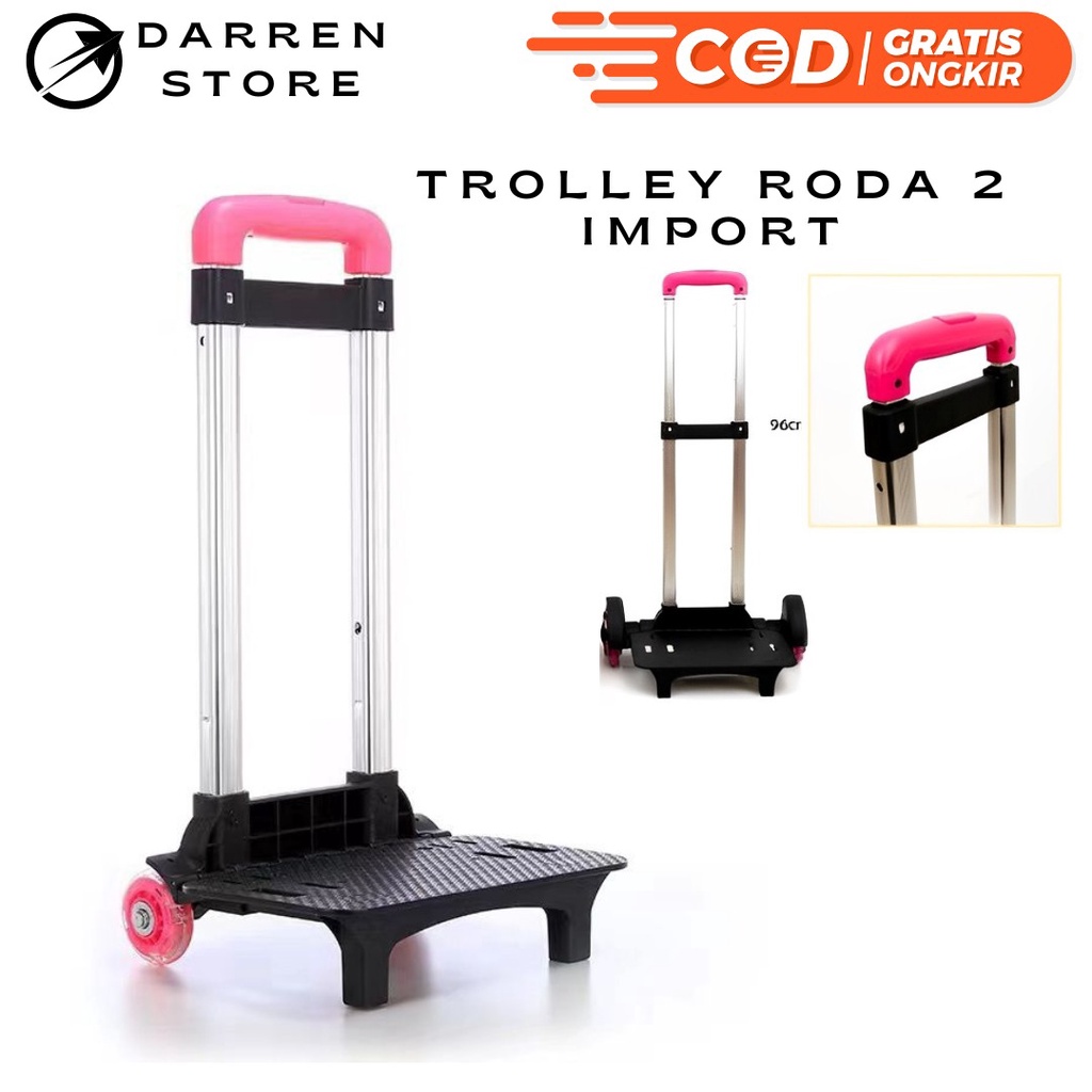 Trolley roda 2 - Penambahan tas Troli Anak sekolah - Trolly Roda Lipat Import