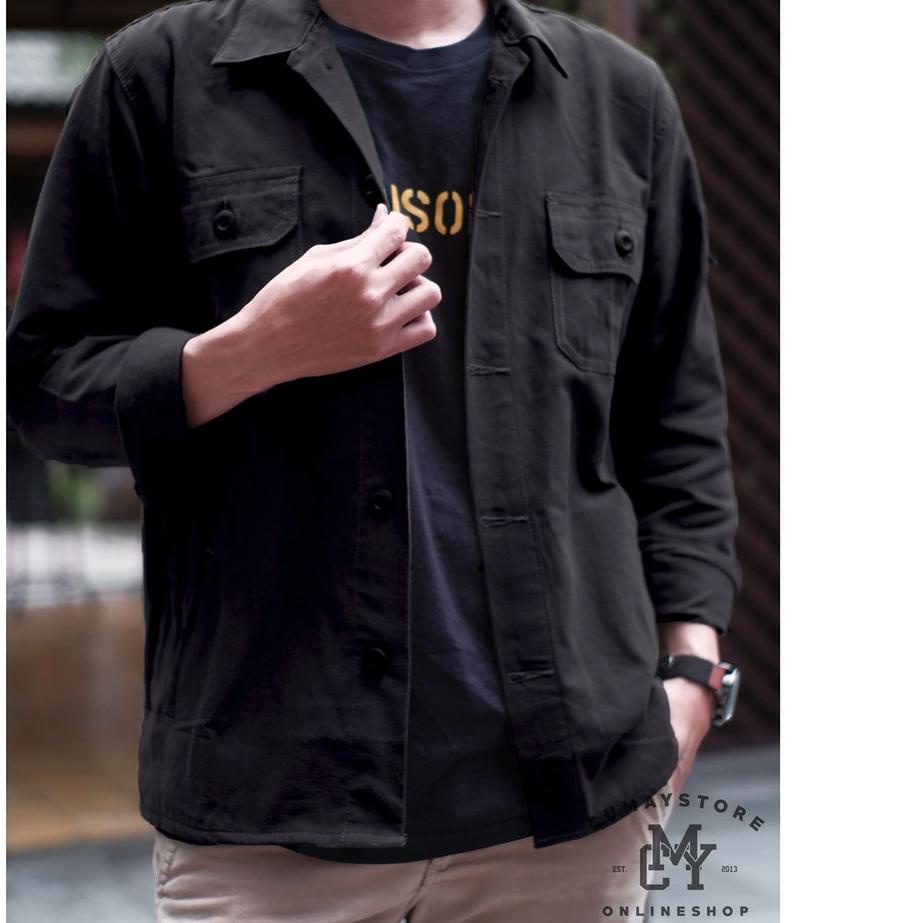 NEW--"ARTHUR" JAKET KANVAS / SEMI PARKA / JAKET TRUCKER KANVAS - 2 POCKET - black doff