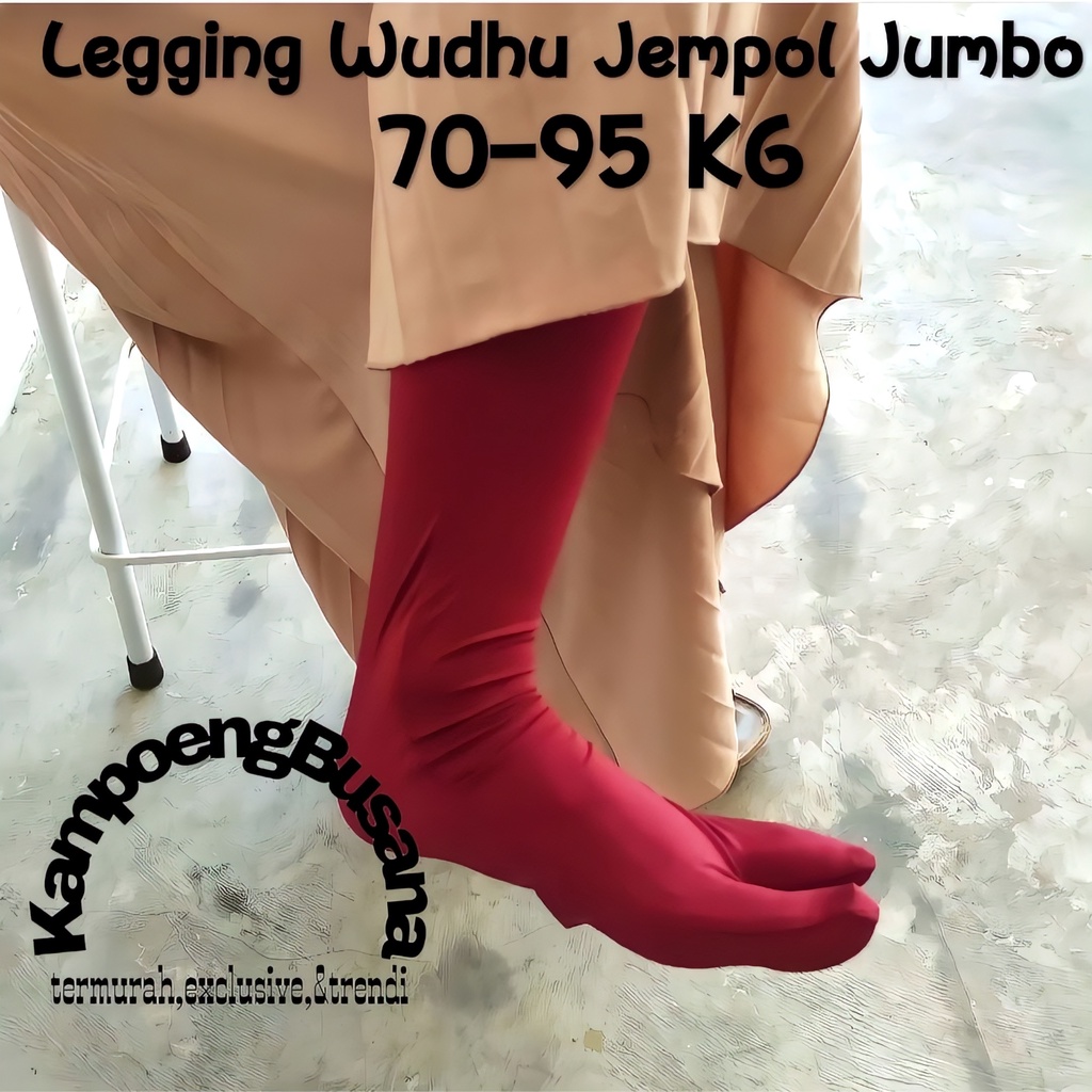 Legging Wudhu Jempol Jumbo Muat 70-95 Kg