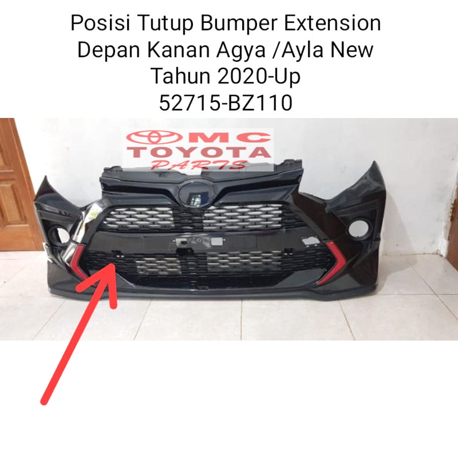 Tutup Cover Extension Bumper Depan Kanan Agya Ayla New 52715-BZ110
