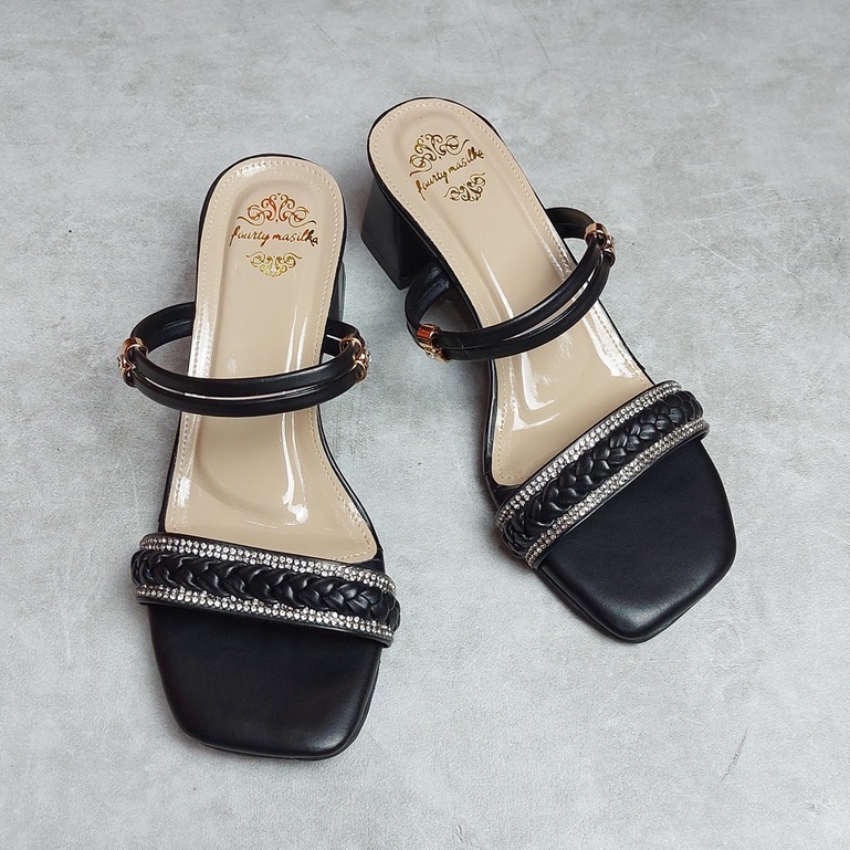 Sandal Heels Hak Tahu Wanita 5 cm ALB-46