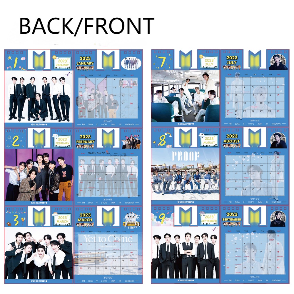 Kalender Meja 2023 Motif KPOP BTS Korea Untuk Koleksi Fans