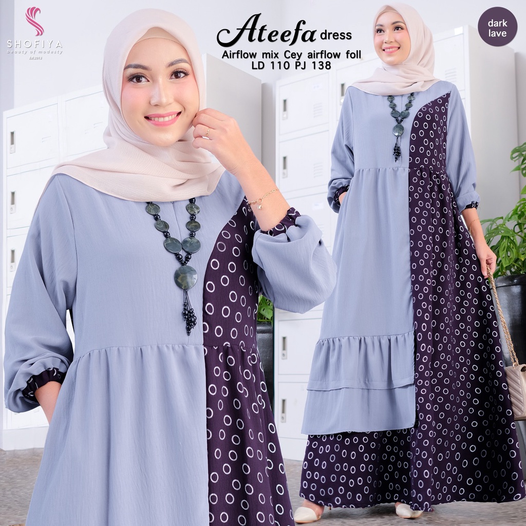 ATEEFA #2 DRESS GAMIS PESTA ORI BY SHOFIYA