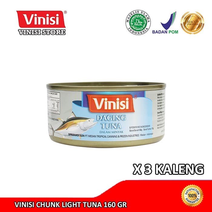 

Ikan Kaleng Paket 3 Kaleng Vinisi Chunk Light Tuna 160 Gr