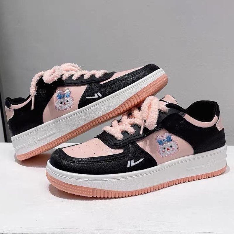 RYX - Neon Pink Sepatu Sneakers Tali Wanita Fashion Casual / Olahraga - Ori Import