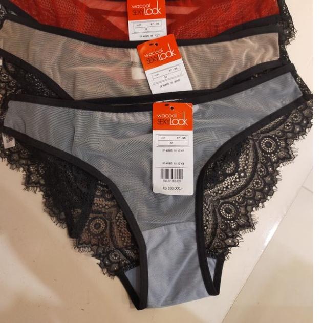 SALESALE ‼️ ORIGINAL WACOAL MOOD SEXY LOOK SEXYLOOK MINI PANTY LACE CELANA DALAM RENDA GRAY ABU RED 