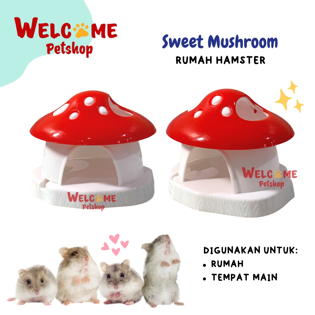 Sweet Mushroom Hamster Rumah Jamur Lucu Kandang Tidur Hamster SWEET