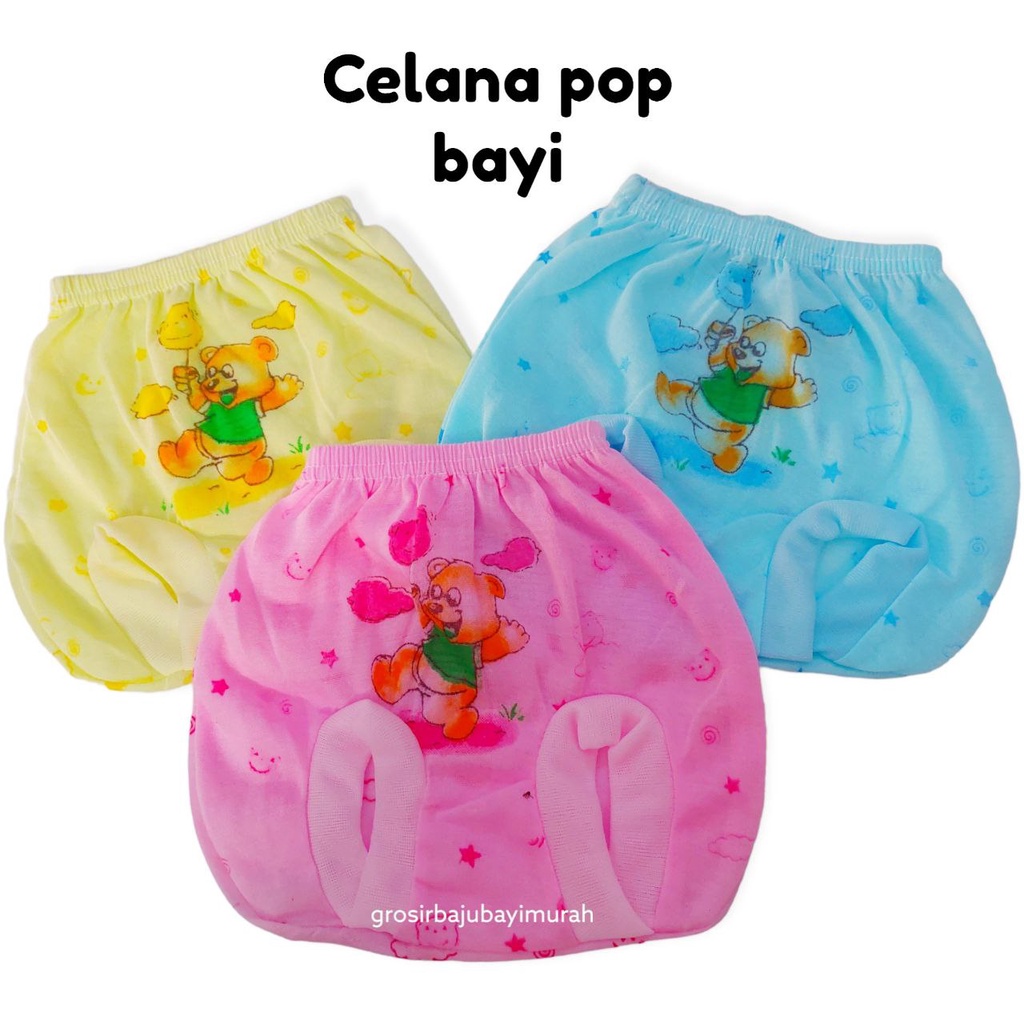 1 LUSIN celana POP motif beruang WARNA