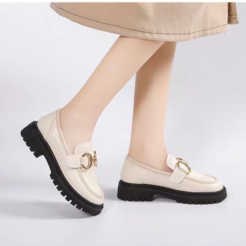 {FREE BOX} Sepatu Loafers Chain Korea Fashion Wanita Import - 2203