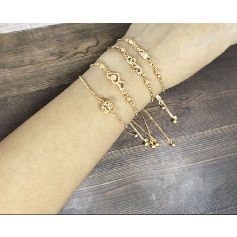 Fifi Fashion Gelang Serut Fashion Model Perhiasan Lapis Emas 18K G0013