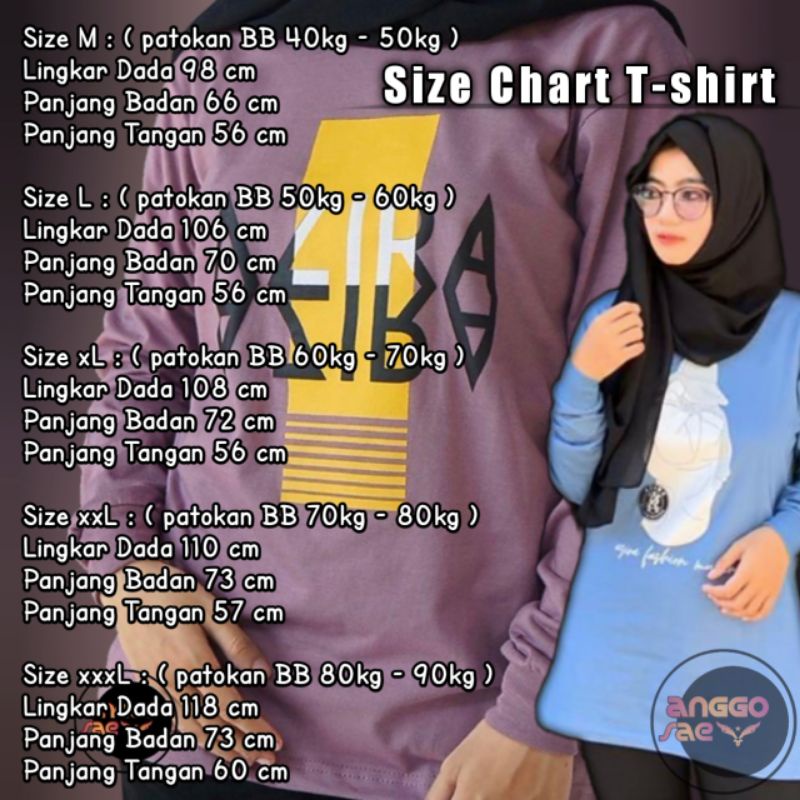 anggosae//Kaos Atasan Wanita Lengan Panjang Terbaru Cotton Combad 24s Jumbo Size M - xxxl